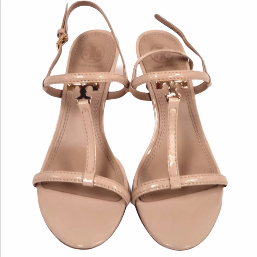 Tory Burch Open Toe Heels Nude Size 7 1/2